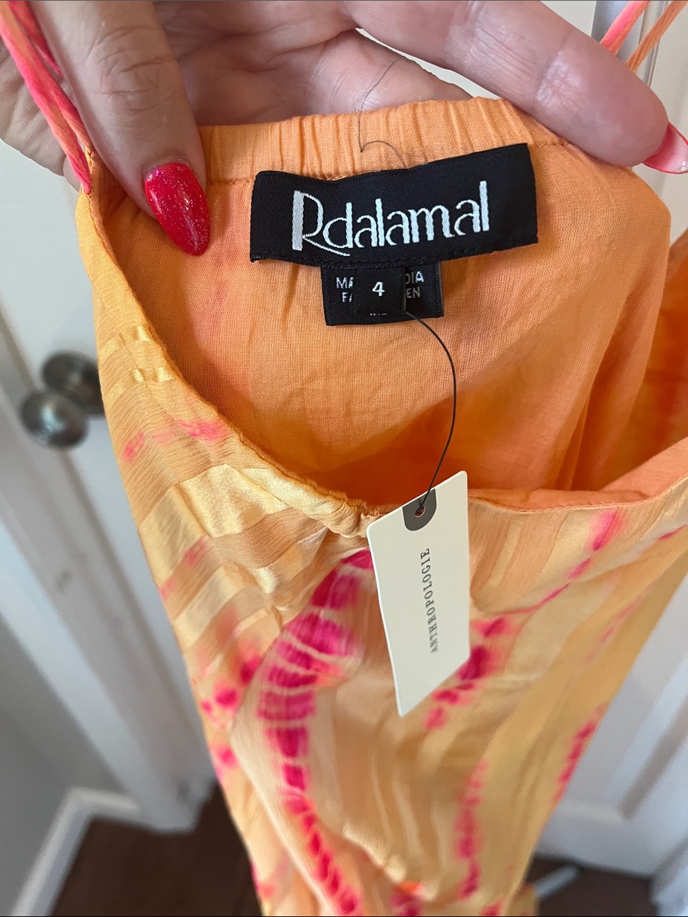 NWT Anthropologie Rdalamal Silk Tie Dye Dress - Size 4 - Picture 5 of 10